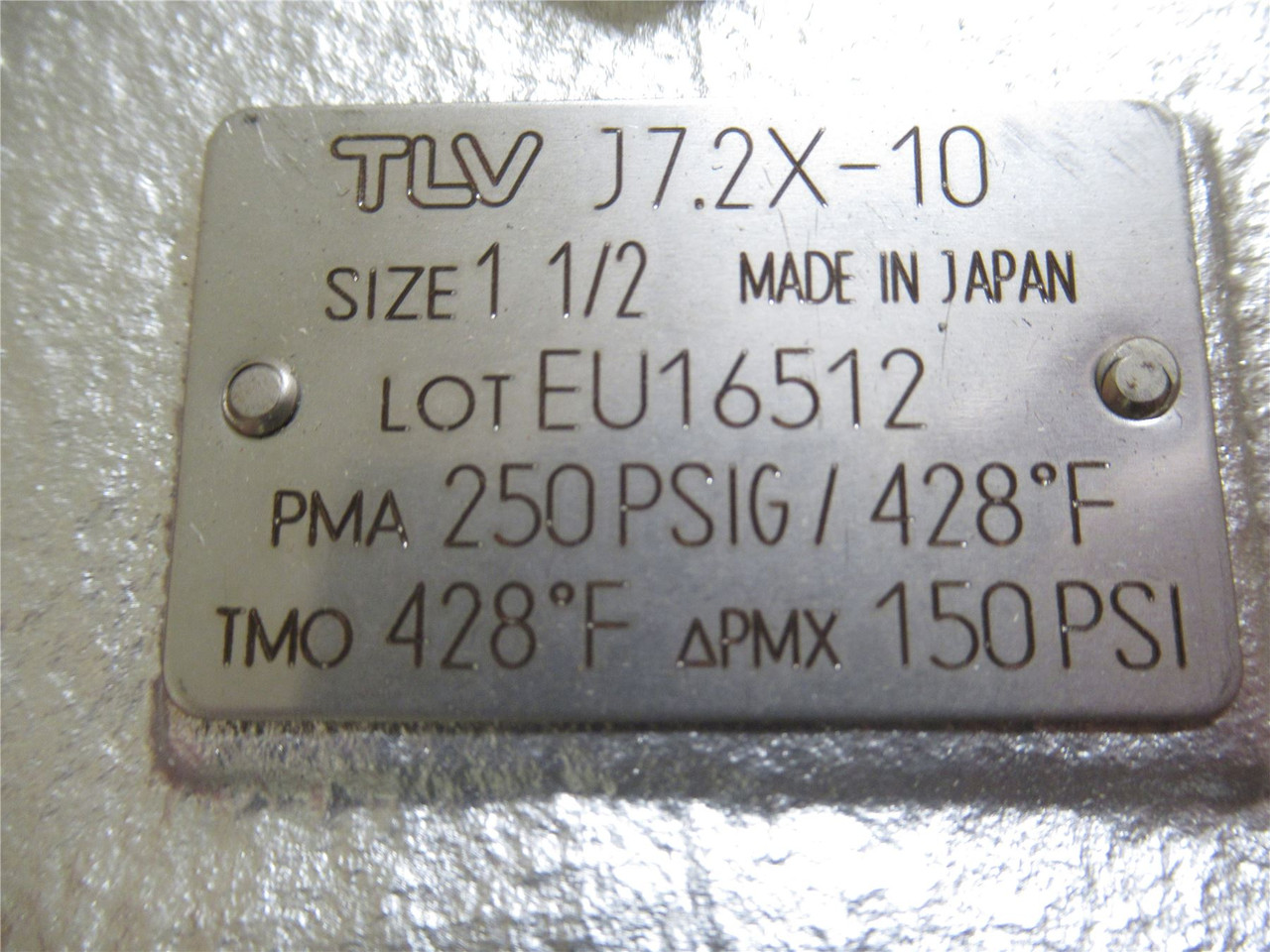 TLV J7.2X-10; Free Float Steam Trap; Size: 1-1/2"; 250PSIG