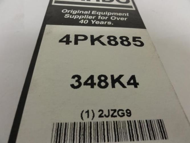 Bando 4PK885; Serpentine Belt 348K4; 4-ribs 34.8"L; 2JZG9