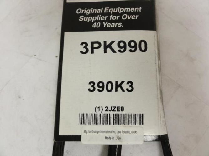 Bando 3PK990; Serpentine Belt 390K3; 3-ribs 39.0"L; 2JZE8