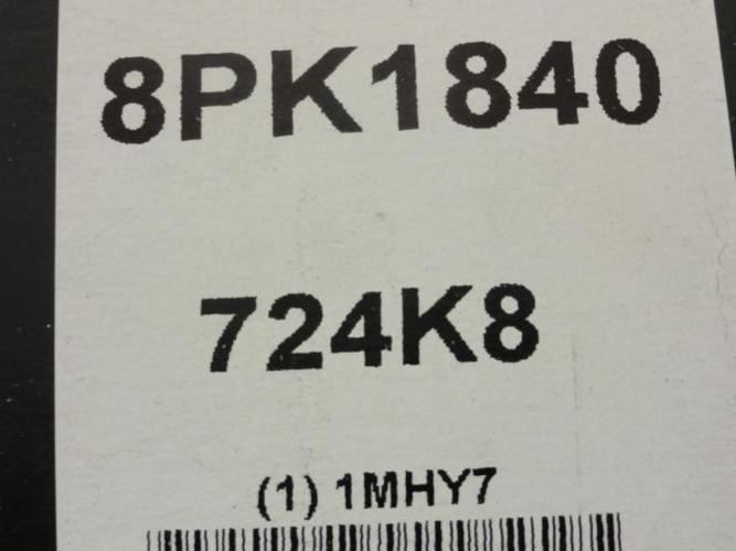 Bando 8PK1840; Serpentine Belt 724K8; 8-ribs 72.4"L; 1MHY7