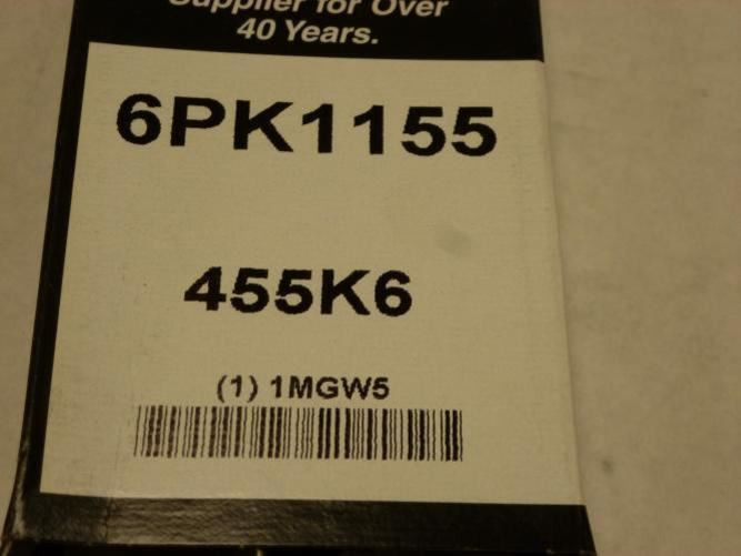Bando 455K6; Serpentine Belt 6PK1155
