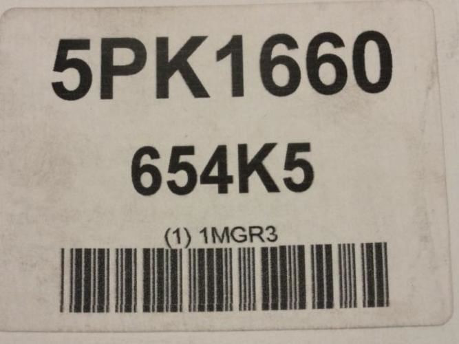 Bando 654K5; Serpentine Belt; 5PK1660