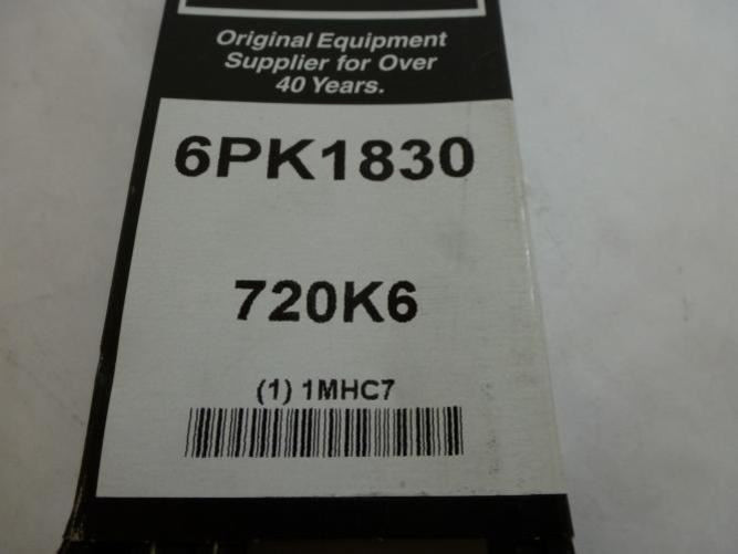 Bando 6PK1830; Serpentine Belt 720K6; 6-ribs 72.0"L; 1MHC7