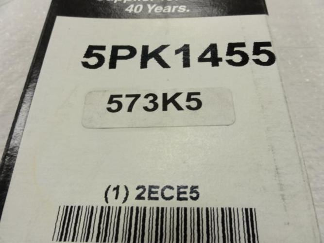 Bando 5PK1455; Serpentine Belt 573K5; 5-ribs 57.3"L; 2ECE5