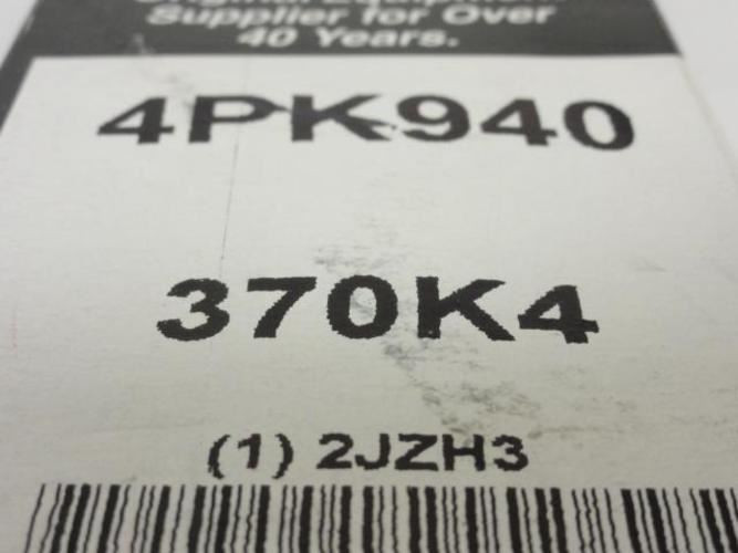 Bando 2JZH3; Serpentine Belt; Industry Number 370K4