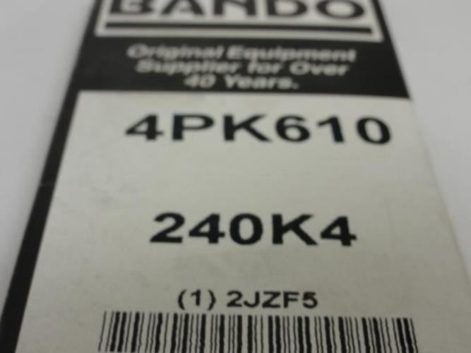 Bando 4PK610; Serpentine Belt 240K4; 4-ribs 24.0"L; 2JZF5