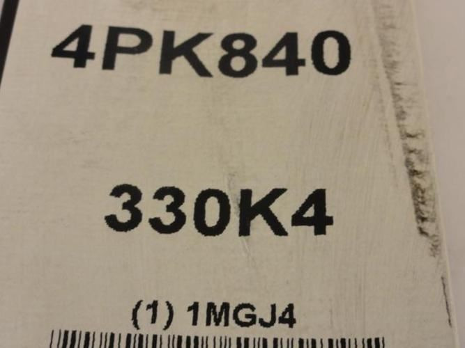 Bando 4PK840; Serpentine Belt 330K4; 4-ribs 33.0"L; 1MGJ4