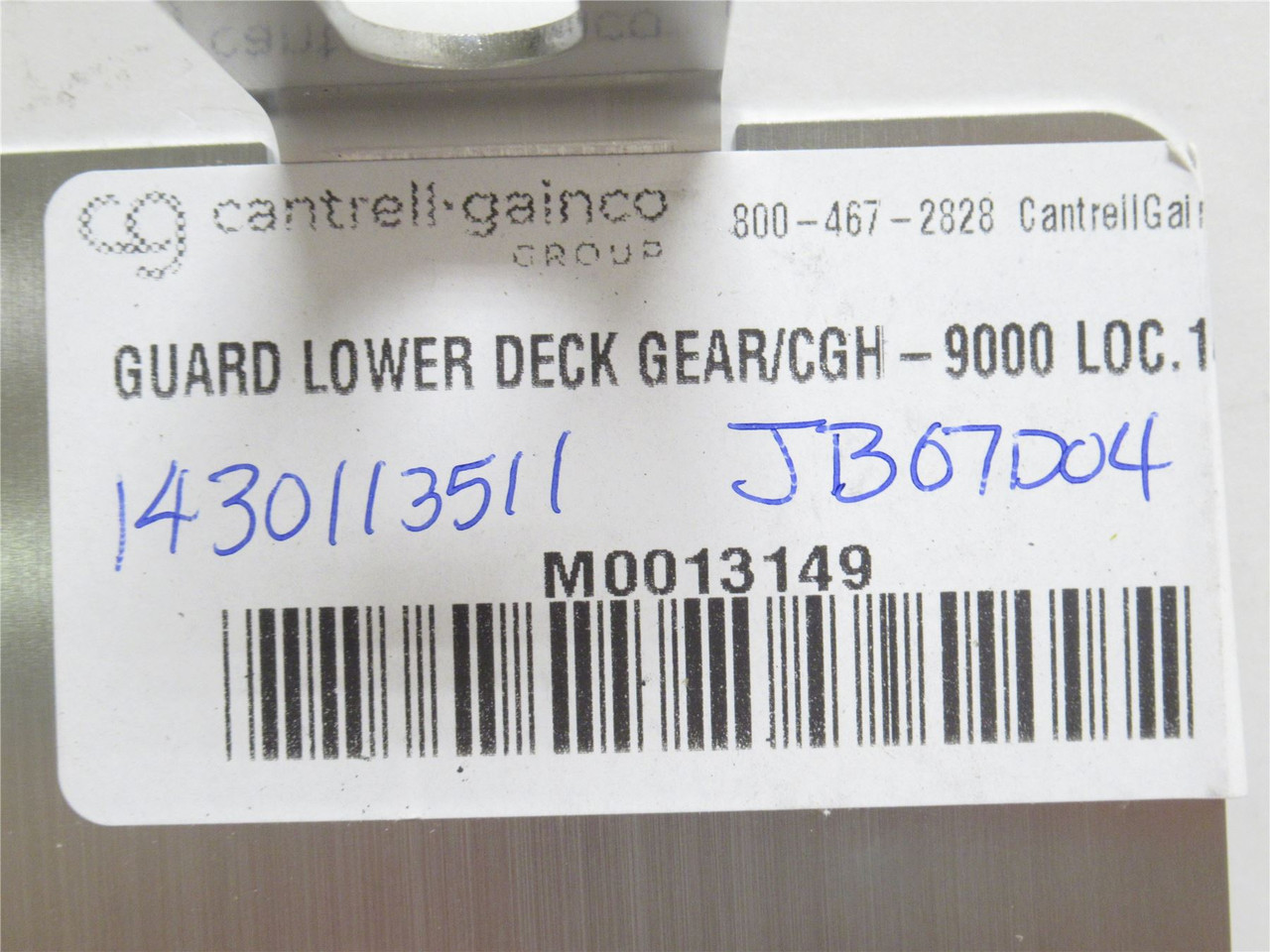 Cantrell M0013149; Lower Deck Guard; SS; CGH9000
