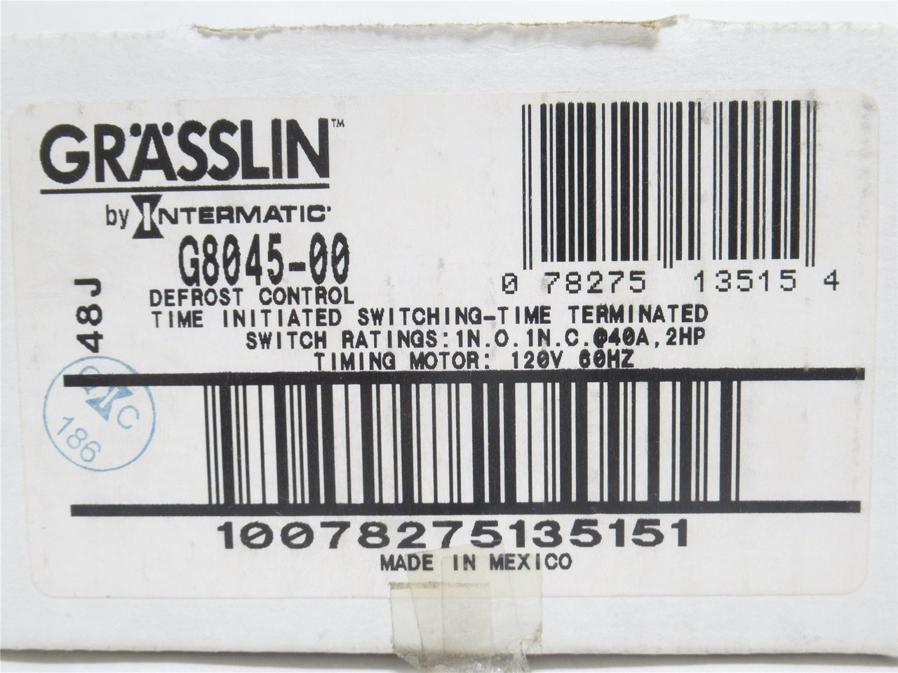 Intermatic G8045-00; Defrost Timer Control; 120VAC; NEMA: 1