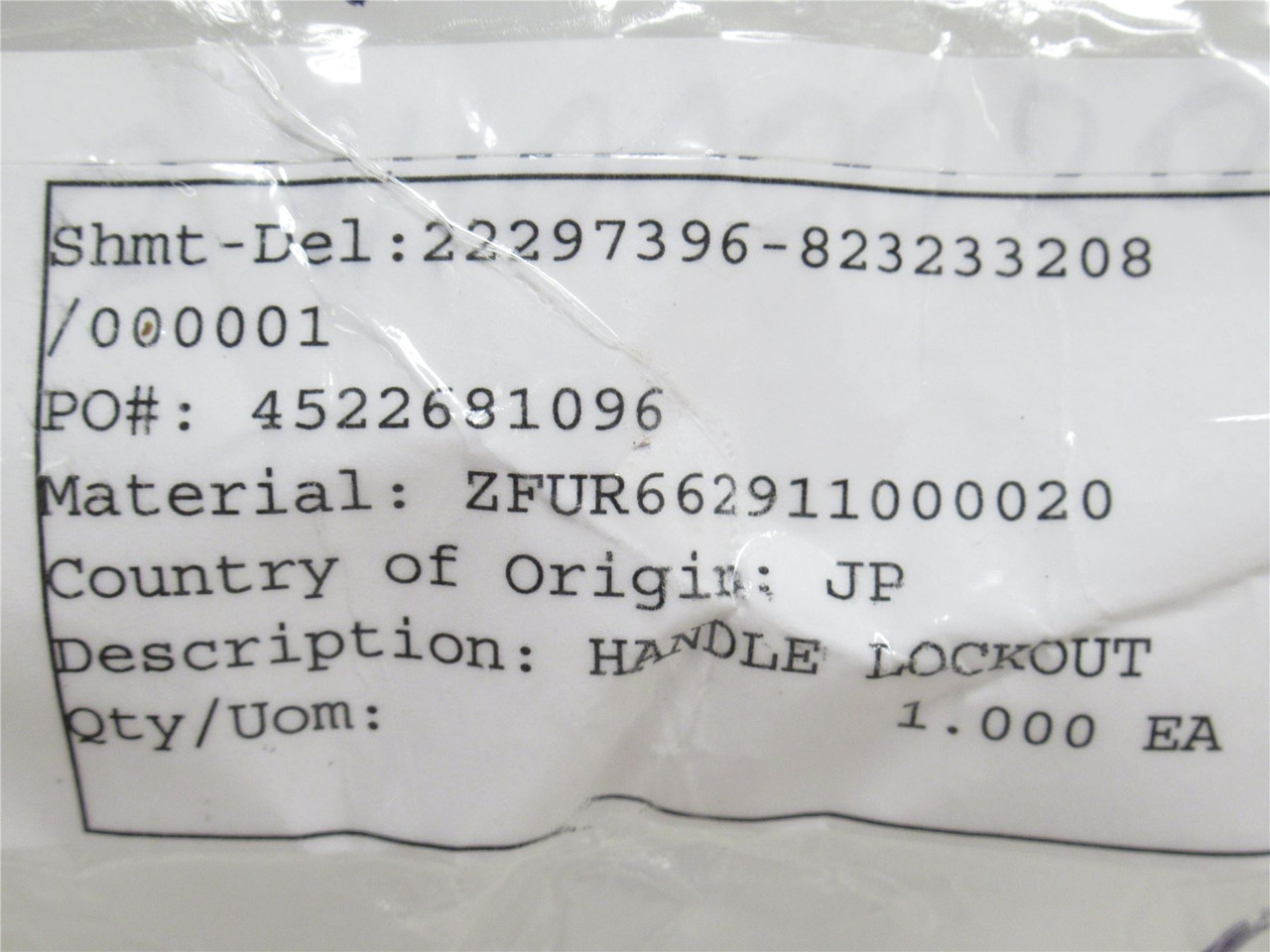 Cryovac 662911000020; Enclosure Lockout Handle