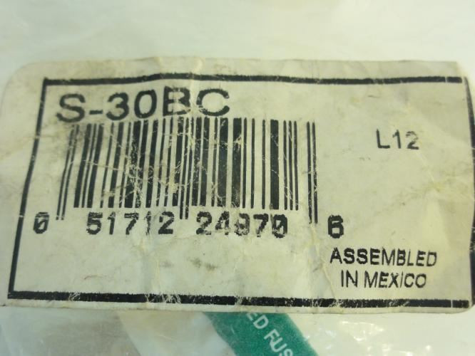 Bussmann S-30BC; Fuse Plug; 30A