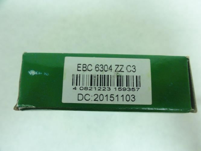 EBC 6304-ZZ-C3; Ball Bearing; 20mm ID; 52mm OD; 15mm W