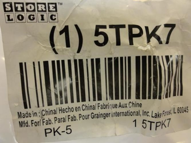 Store Logic 5TPK7; Double Rod Pegboard Hook; 1 In; PK5