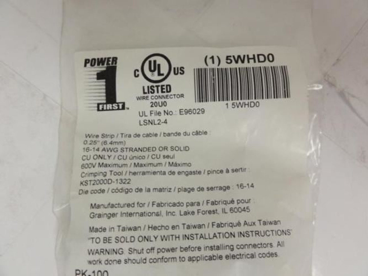 Power First 5WHD0; Fork Terminal;16 to 14 AWG; PK100