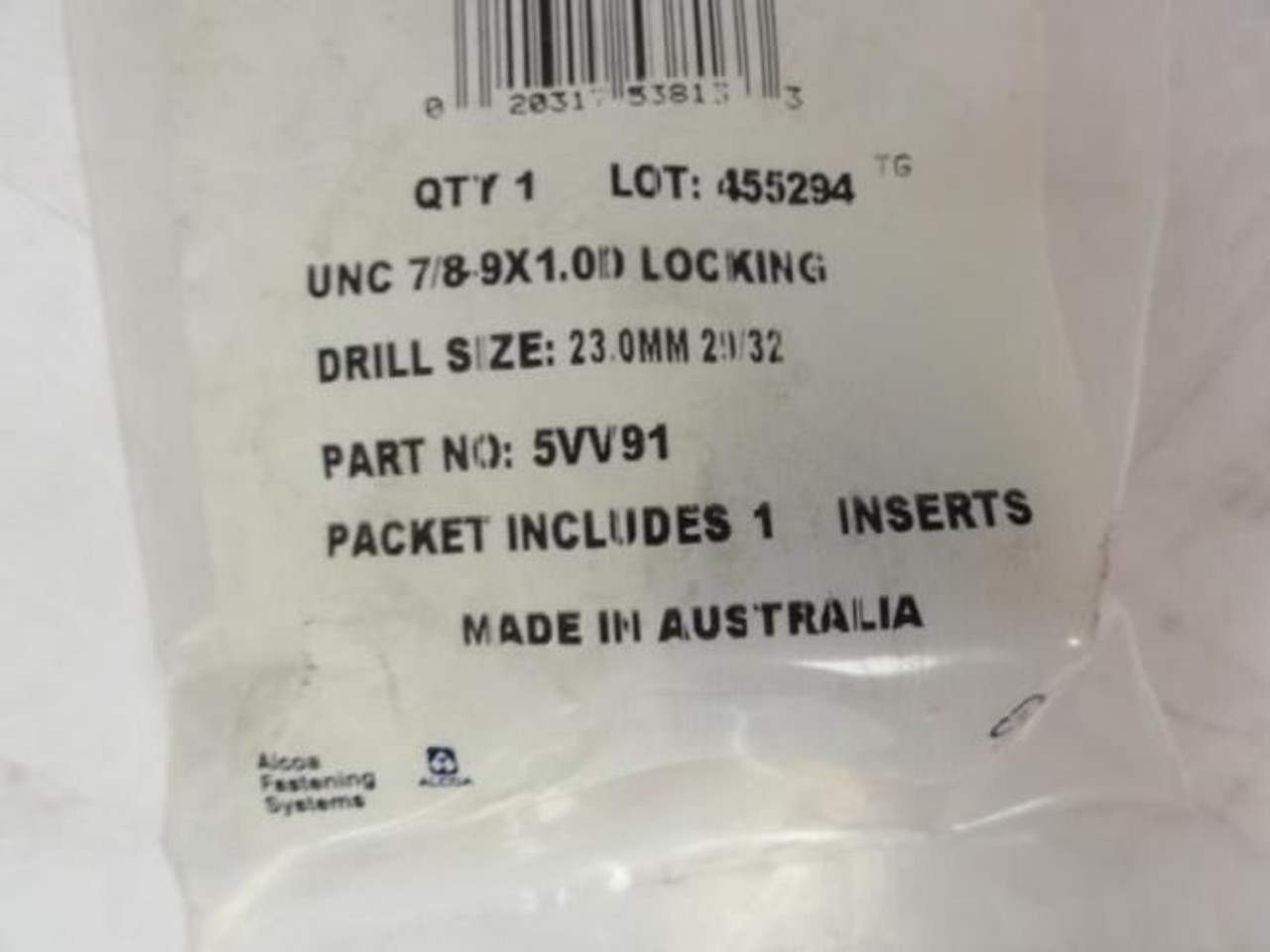 Recoil 5VV91; Threaded Insert; UNC 7/8-9x1.0D Locking