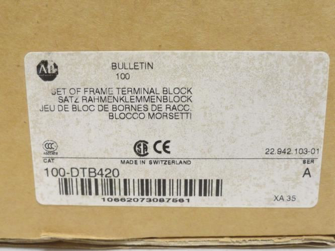 Allen-Bradley 100-DTB420; Box-2 Terminal Lugs Class IP2X; 3P