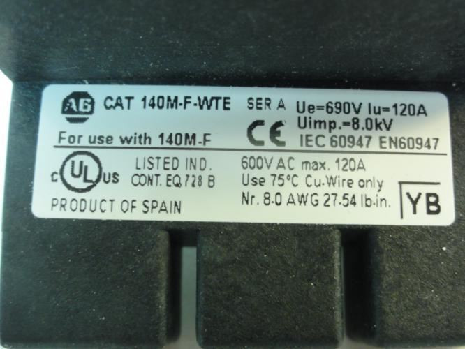 Allen-Bradley 140M-F-WTE; Terminal Block; 600VAC; 120A