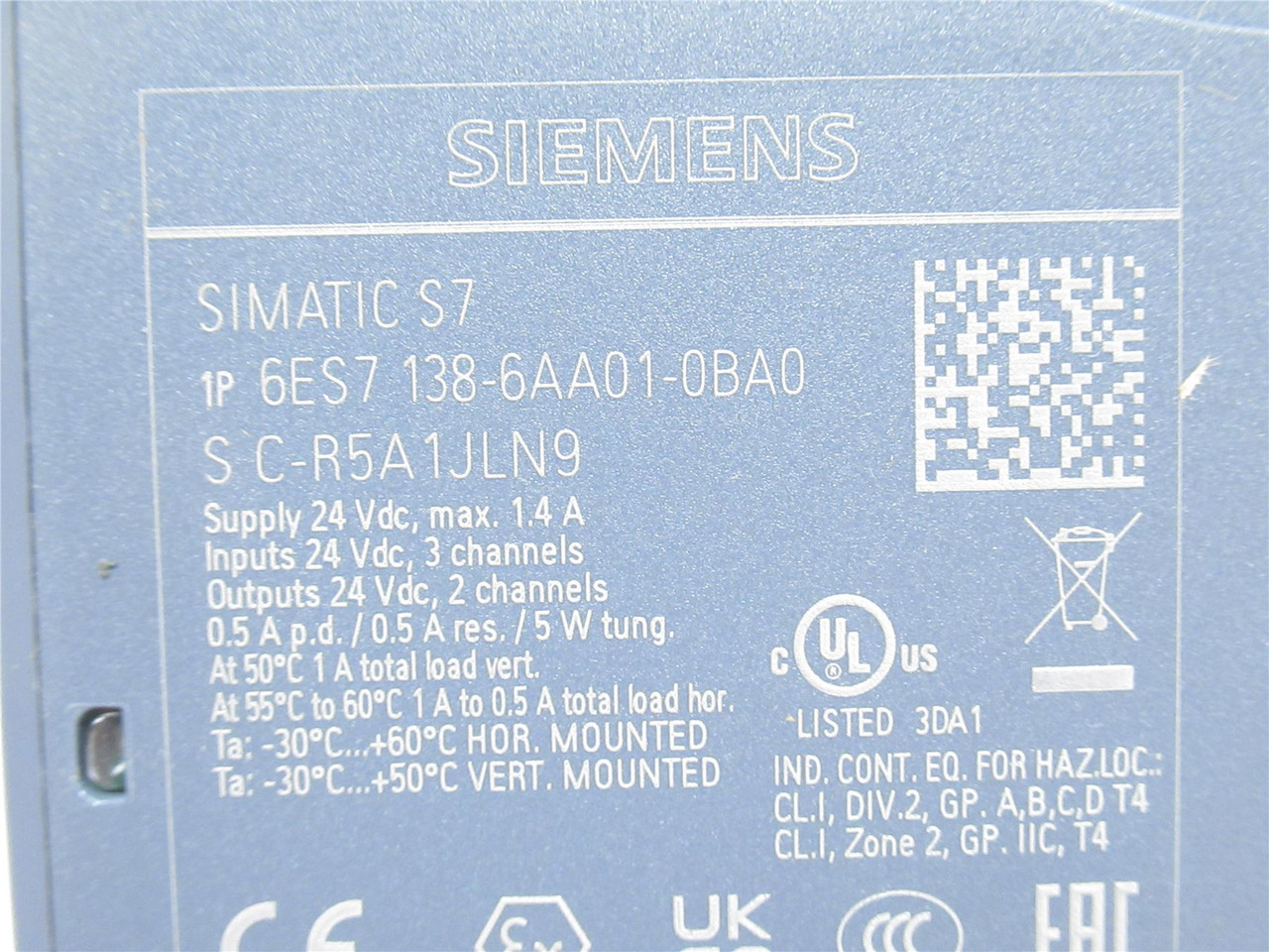 Siemens 6ES7138-6AA01-0BA0; Encoder Counter Module; 24VDC