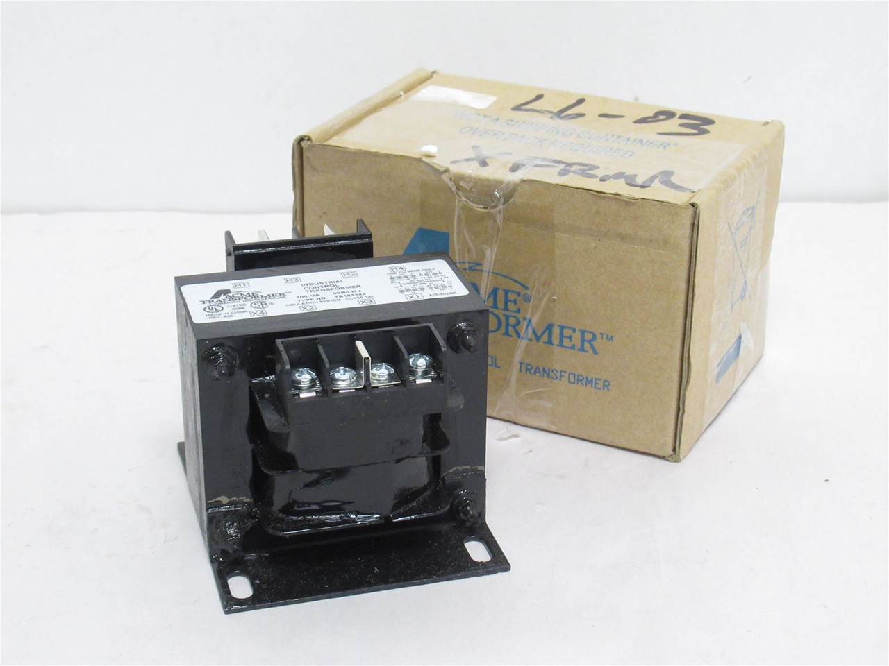 Acme TB181143; Control Transformer 100vA; 120x240VAC Primary