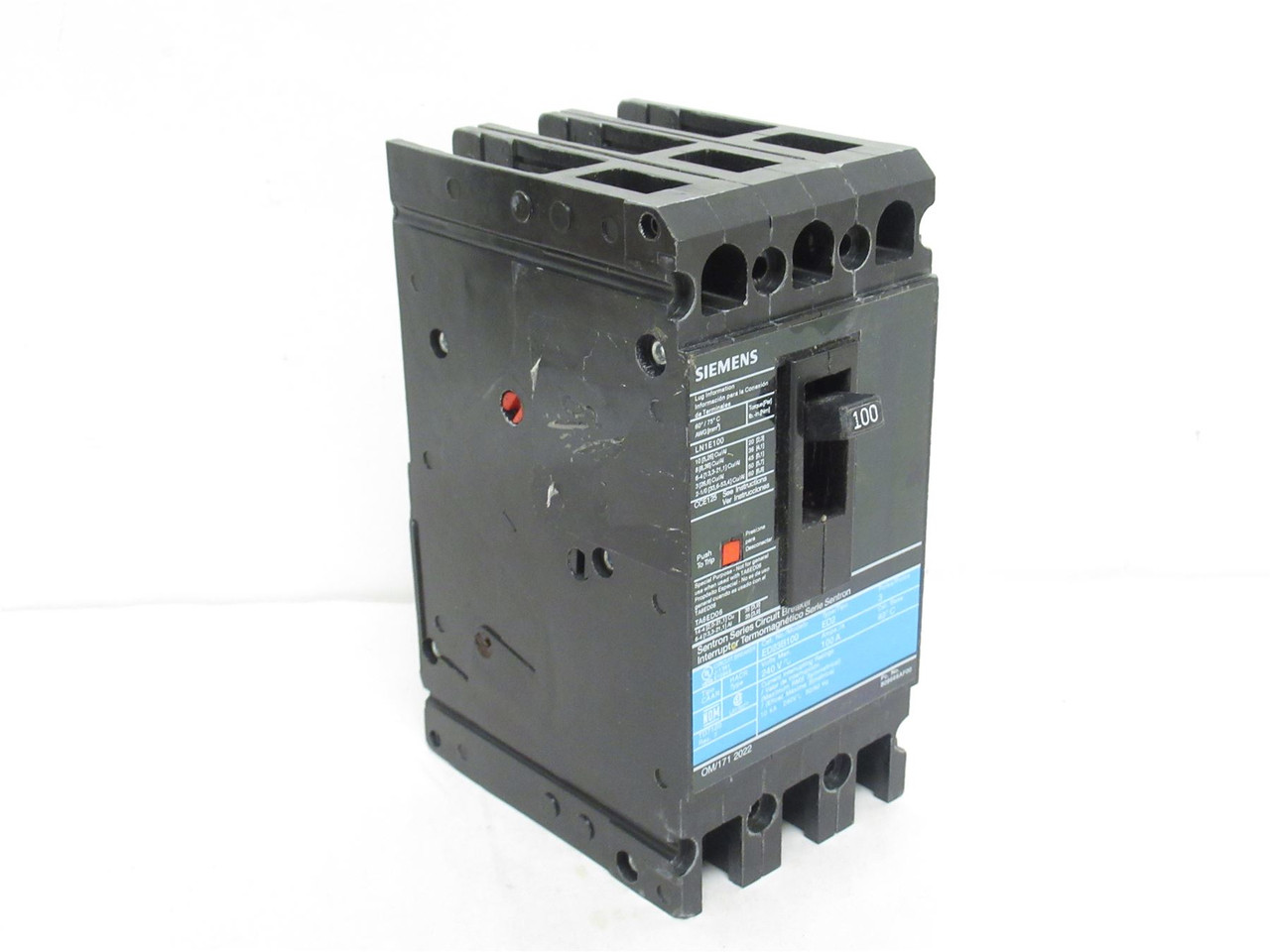 Siemens ED23B100; Circuit Breaker; 100A; 3 Pole; 240VAC