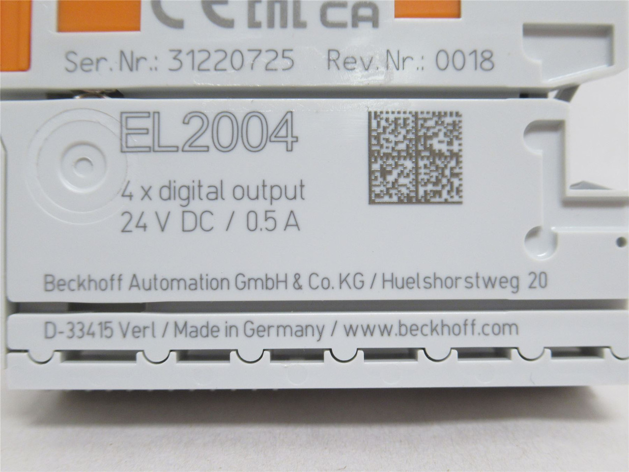 Beckhoff EL2004; EtherCAT Terminal 24VDC; 4 Digital Out; 1/2A