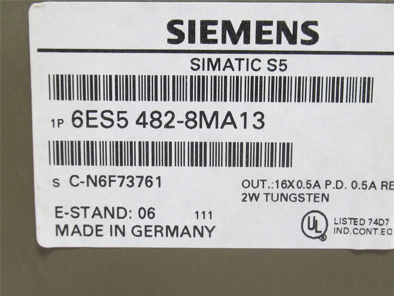 Siemens 6ES5482-8MA13; Digital I/O Module; 24VDC; 16-Point