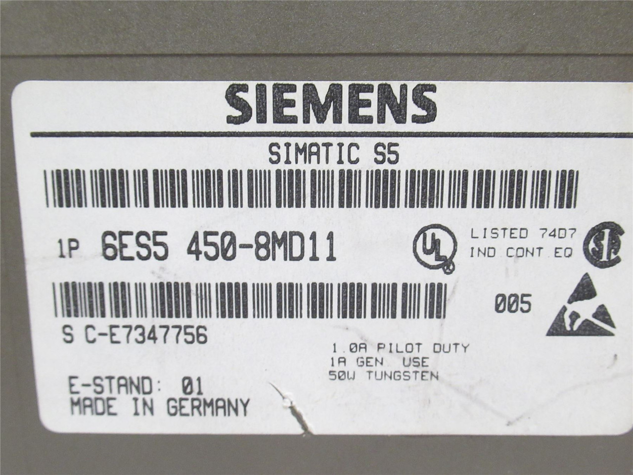 Siemens 6ES5450-8MD11; Digital Output Module; 115/230VAC. 1A