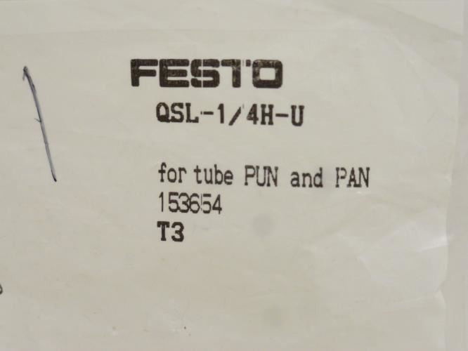 Festo QSL-1/4H-U; Lot-5 Tube Connector 156654; Size: 1/4"