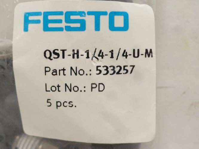 Festo QST-H-1/4-1/4-U-M; Bag-5 T-Fitting 533257; 1/4"PTCx1/4NPT