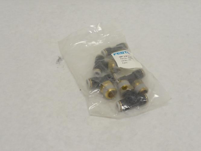 Festo QBT-3/8-1/4-U; Bag-5 T-Fitting 533317; 1/4"Tube x 3/8 NPT