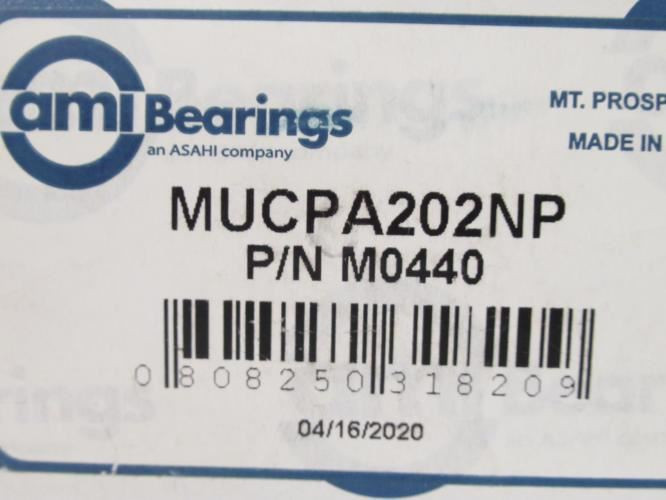AMI MUCPA202NP; Pillow Block Bearing Unit; 15mmID;
