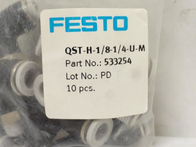 Festo QST-H-1/8-1/4-U-M; Bag-10 T-Fitting 533254; 1/8" x 1/8NPT