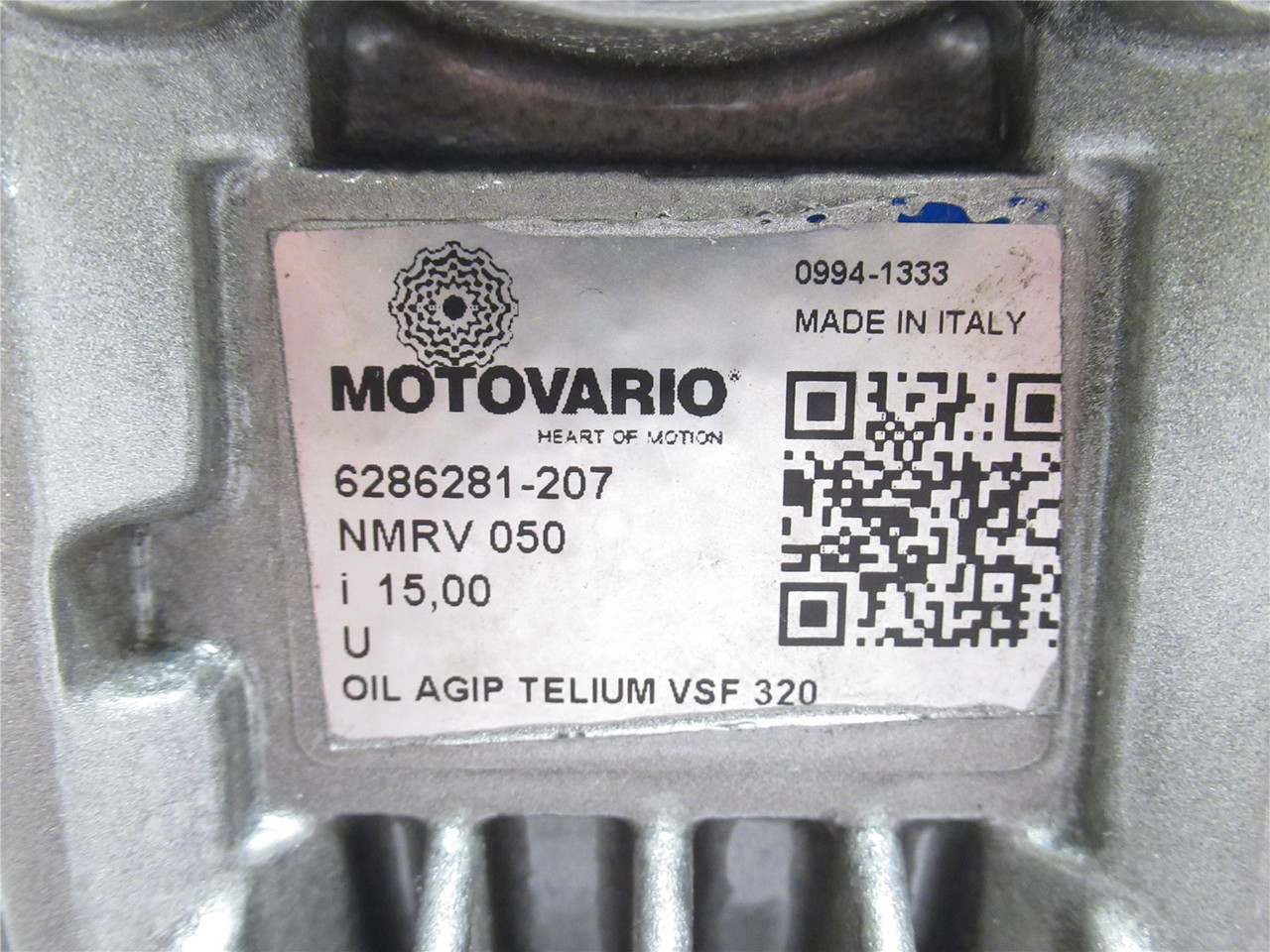 Motovario NMRV 050; AC Gearmotor; 15:1 Ratio; 1.1kW; 165/460V