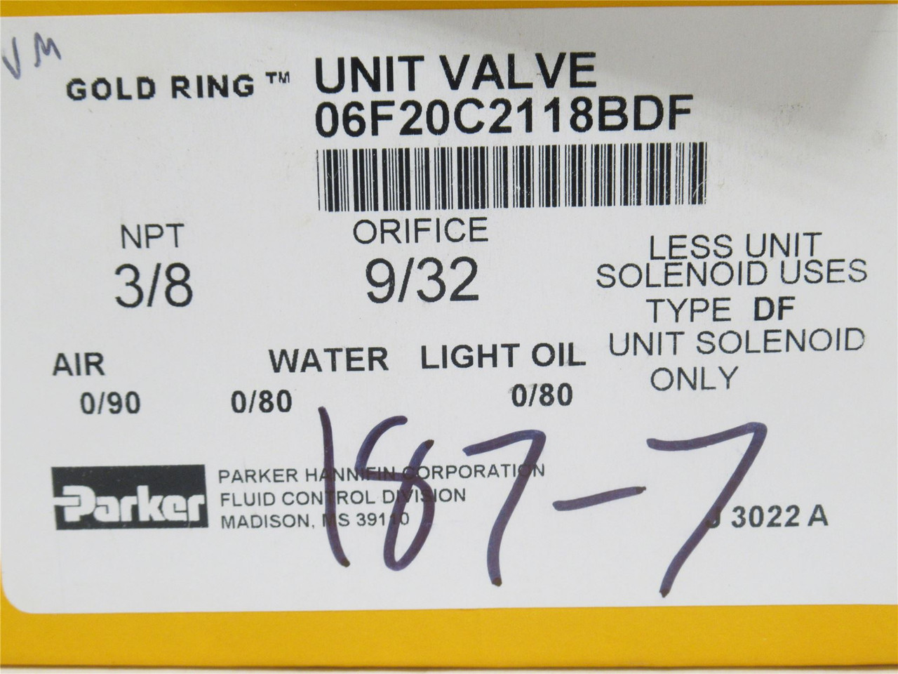 Parker 06F20C2118BDF; Solenoid Valve Body; No Coil; 3/8NPT