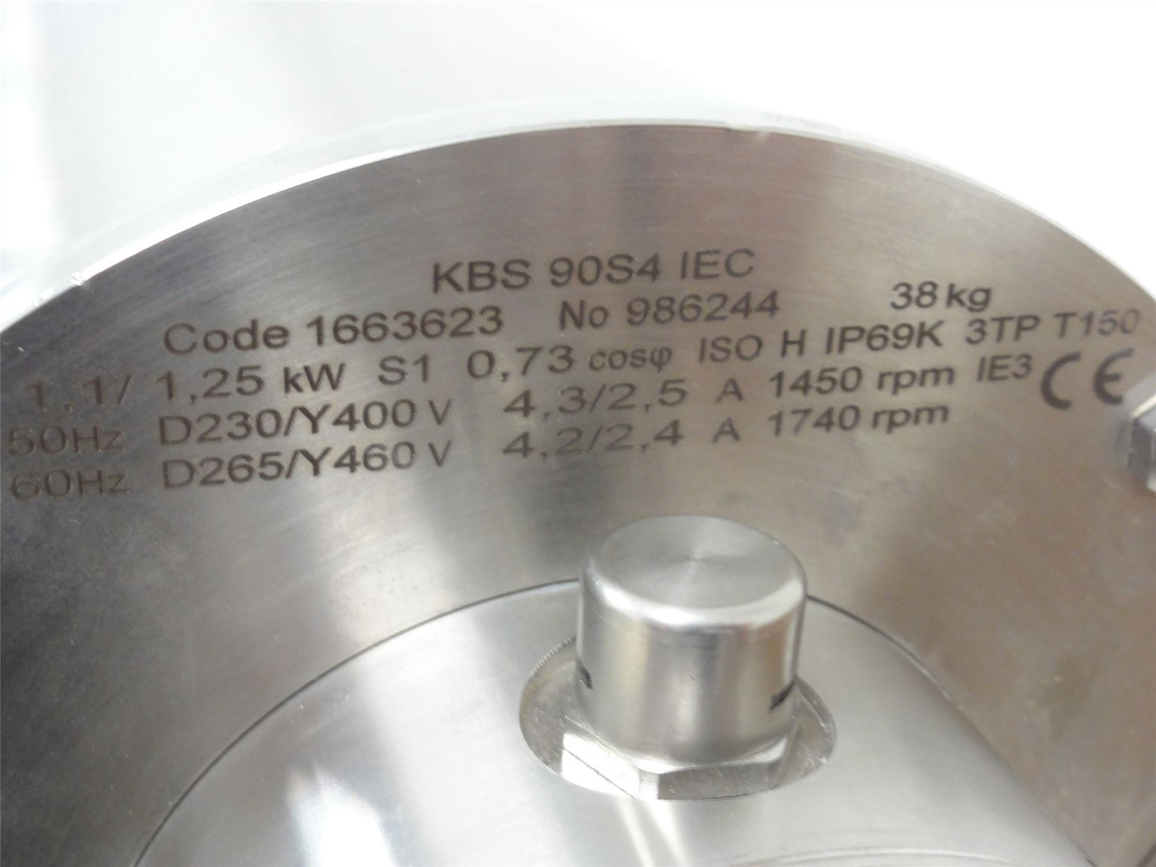 Bege KE 062/M - 90S4; SS Helical Bevel Gearmotor 460V 1.25KW