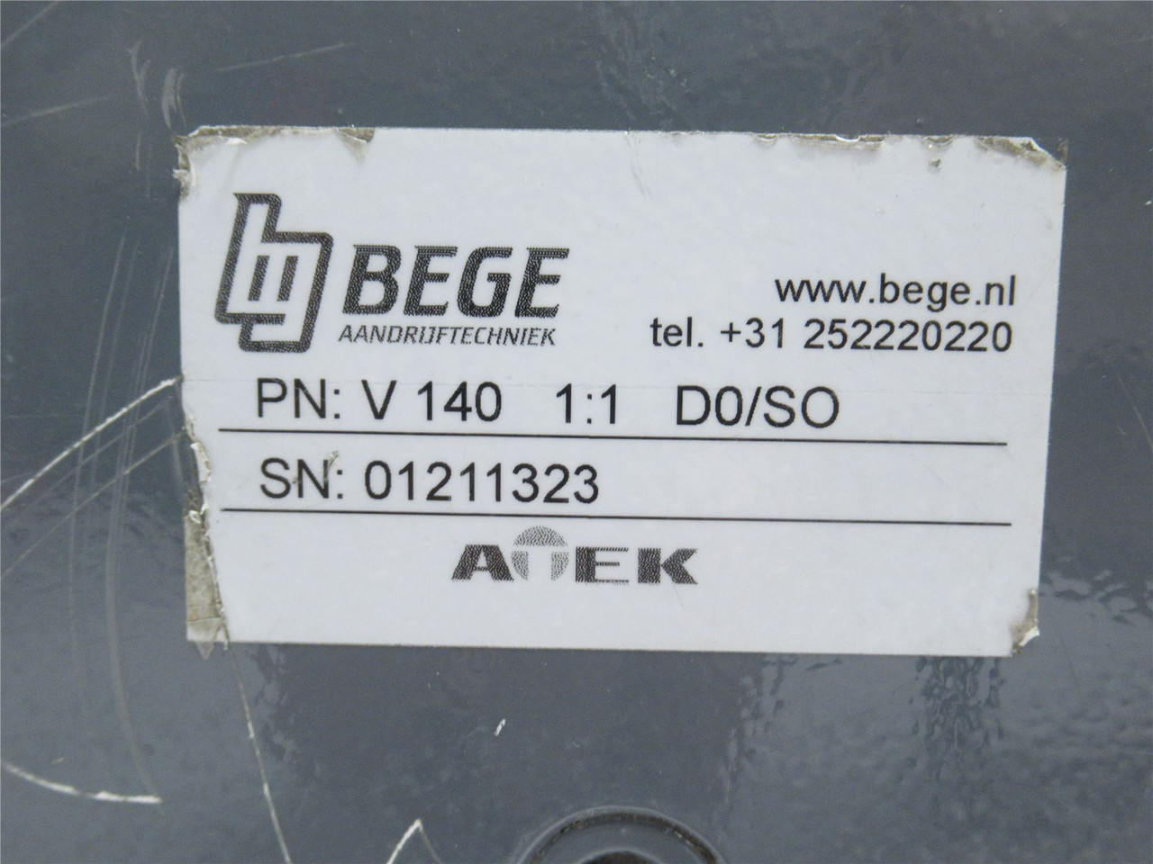 Bege V 140 1:1 DO/SO; Gearbox; RA; 1:1 Ratio 32mm Shaft