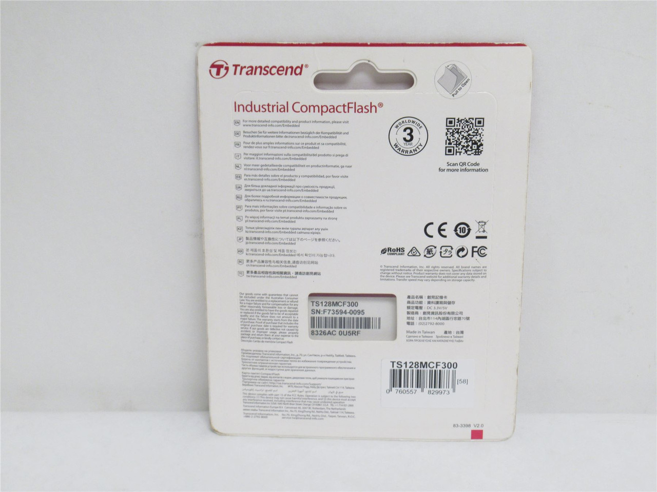 Transcend TS128MCF300; Compact Flash Card; 128MB