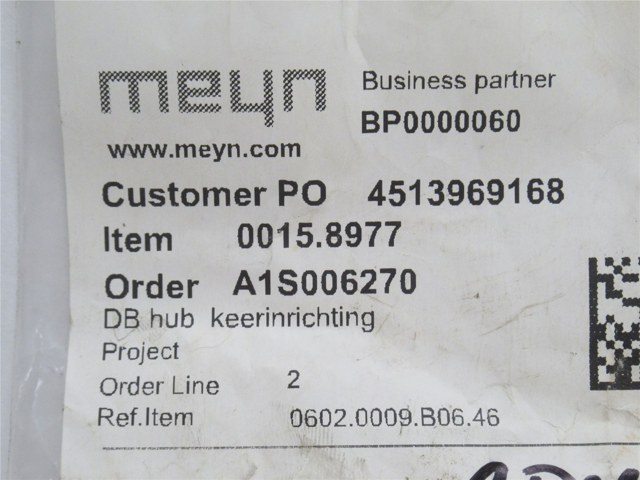 Meyn 0602.0009.B06.46; Gear HubBF2000 SS; 18mmID; 70mm Flange
