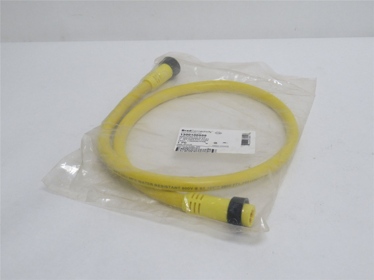 Woodhead 1300100999; Double-Ended Cord-Set; 5P; 3' Long