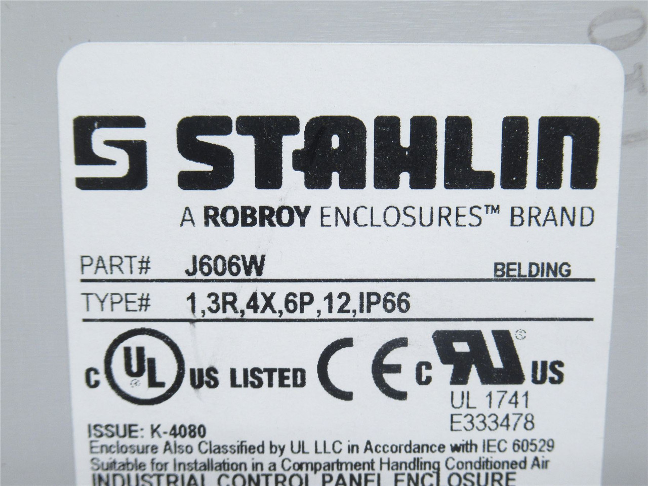 Stahlin J606W; Fiberglass Enclosure 6" x 6" x 4"