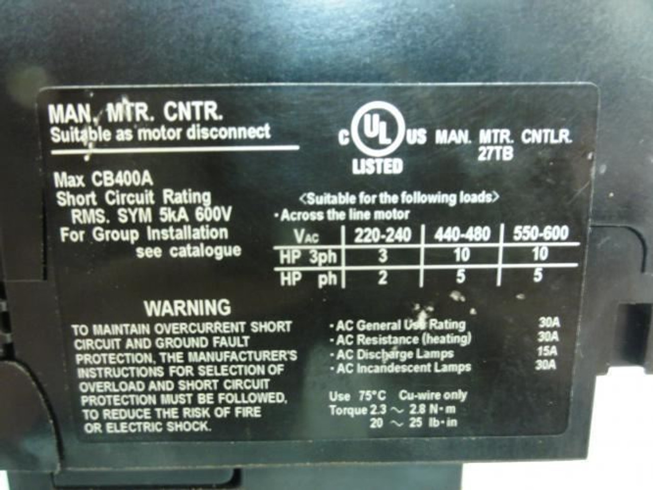 Fuji Electric SA53C/30; Circuit Breaker; 30A; 3P; 600VAC