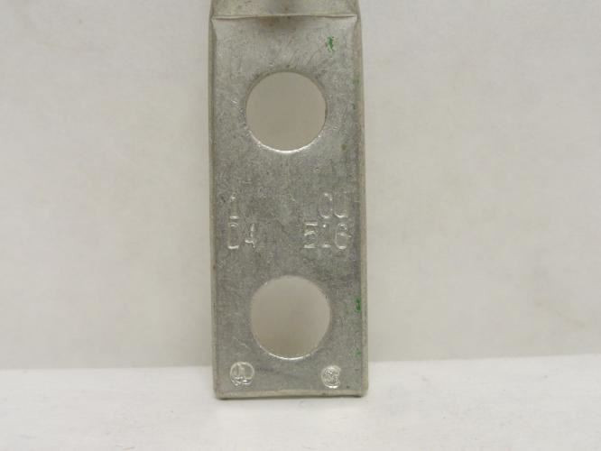 MFG- 54208; Copper Crimp Connector # 1AWG; 2-Hole; 5/16" Stud