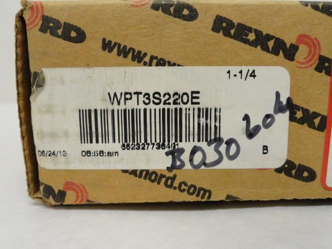 Rexnord WPT3S220E; Pillow Block Bearing 1-1/4"ID; Tapped Base