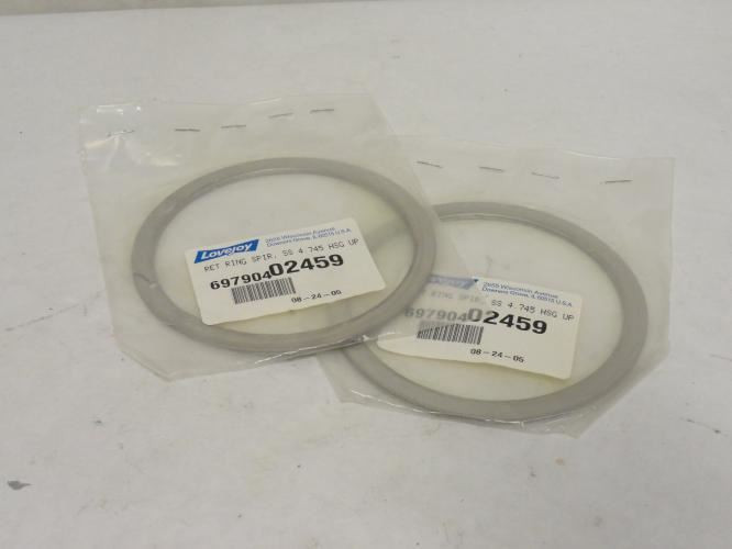Lovejoy 69790402459; Lot-2 Retaining Rings; SS; Spiral; 4.745"
