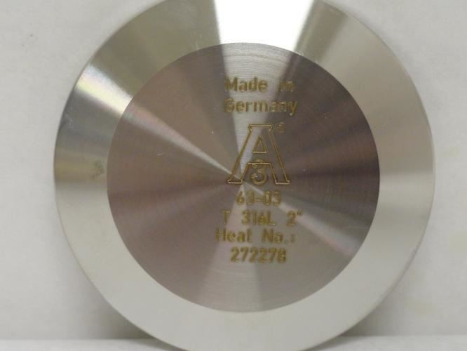 Industry-Std 11A393; Sanitary Solid End Cap; SS-316; Size 2"