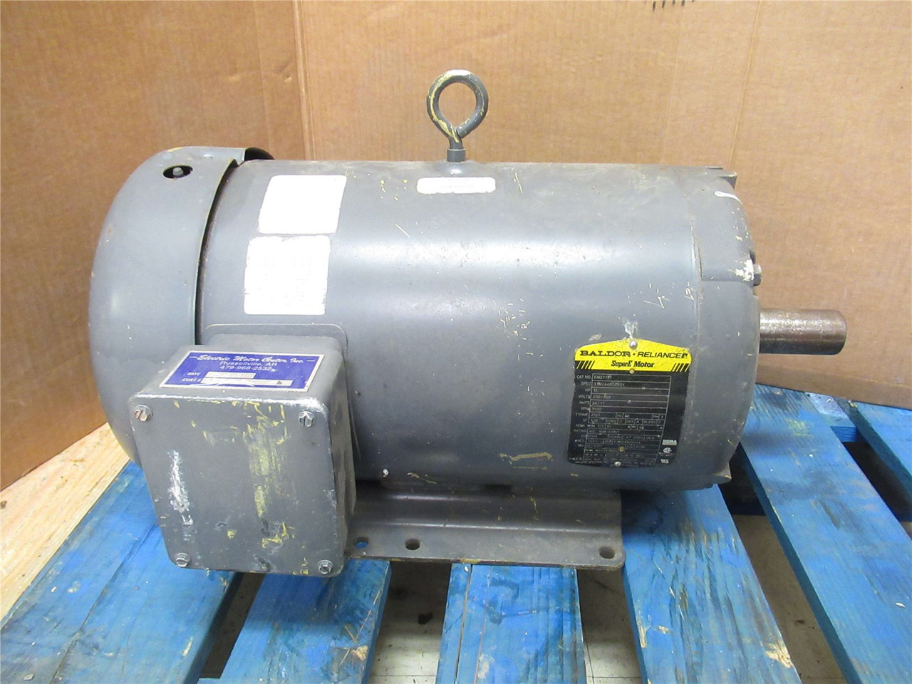 Baldor EM3713T; AC Motor; 15HP; 208-230/460V; 3500RPM; 3PH