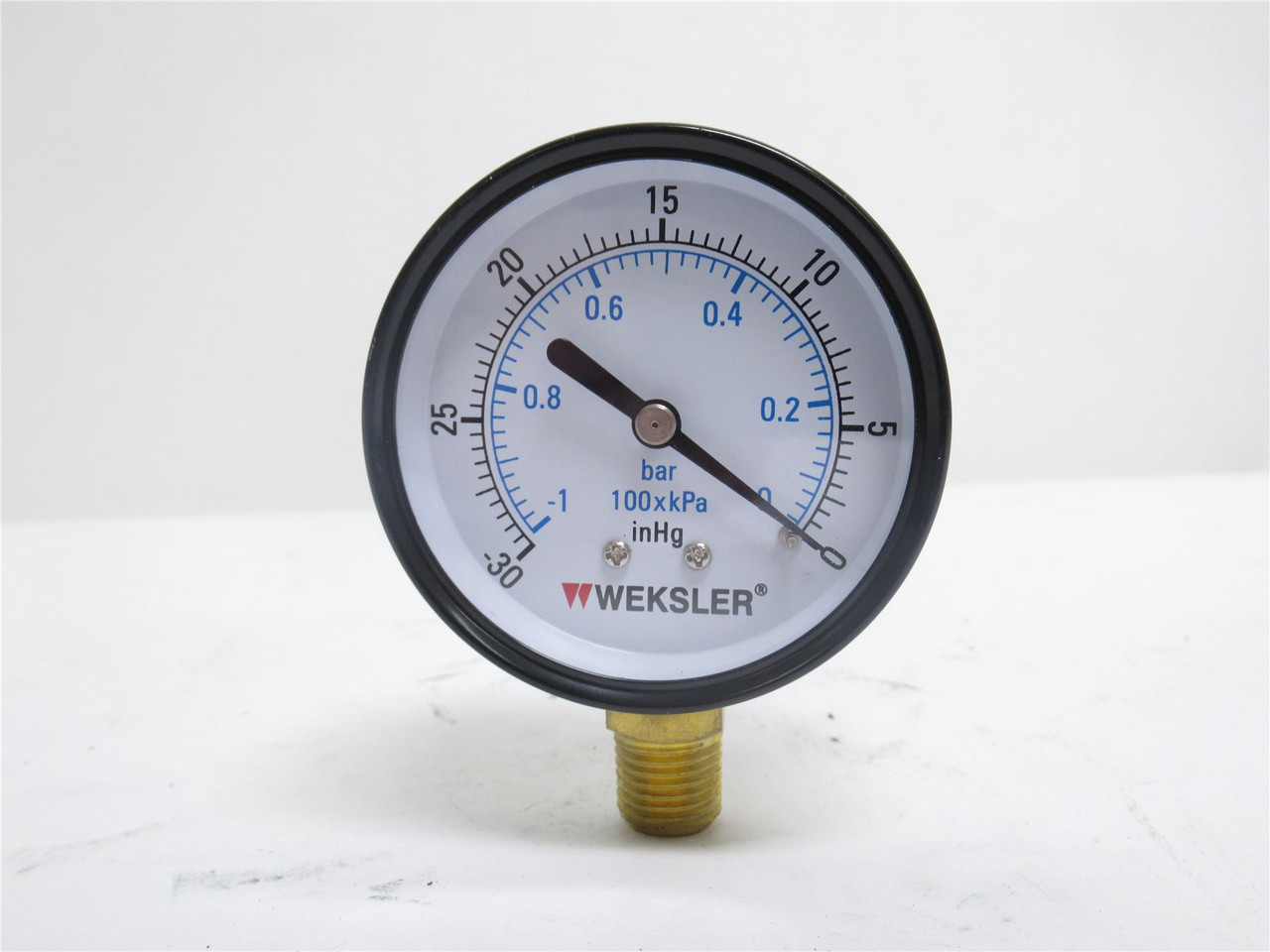 Weksler UA25H4L; Vacuum Gauge -30" - 0"Hg; 1/4NPT; 2.5" Dial
