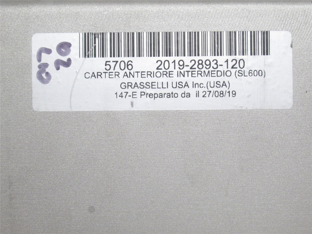 Grasselli 2019-2893-120; Intermediate Front Crankcase; SS