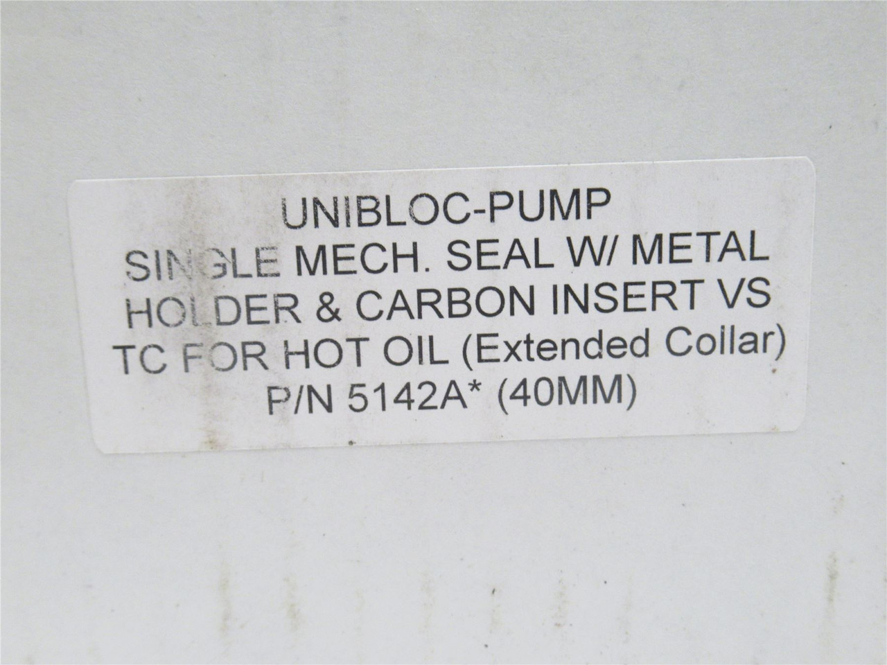 Unibloc-Pump 5142A; Pump Shaft Seal Assembly