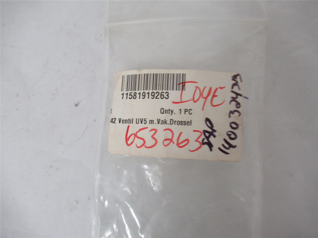 Multivac 11581919263; Rapid Vent Valve